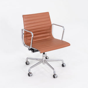 2010s Herman Miller Eames Aluminum Management Desk Chair in Cognac Leather 2x Available