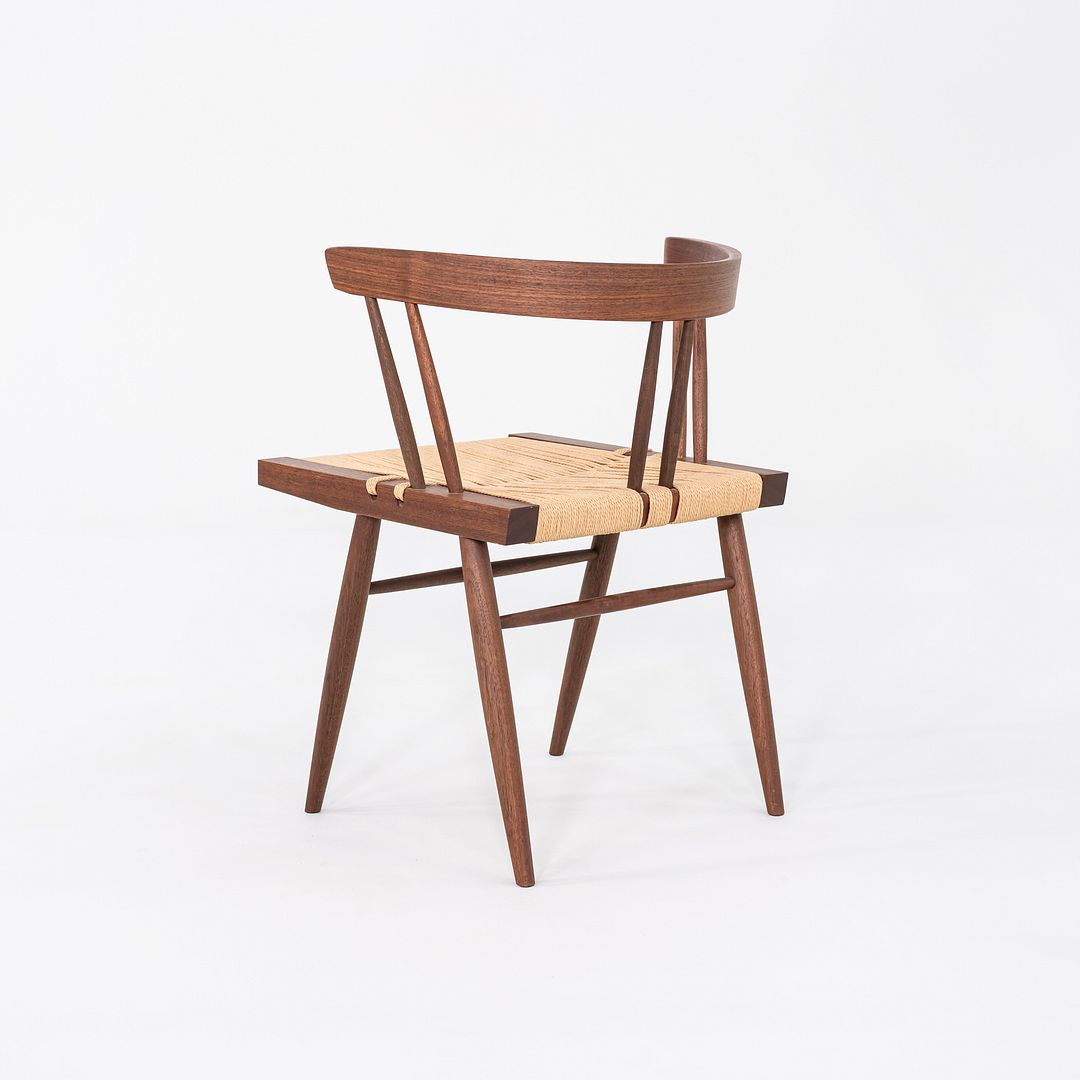 2014 Set of Six Mira Nakashima Grass Seated Dining Chairs in Black Walnut