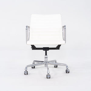 2010s Herman Miller Eames Aluminum Group Management Desk Chair in White Leather 3x Available