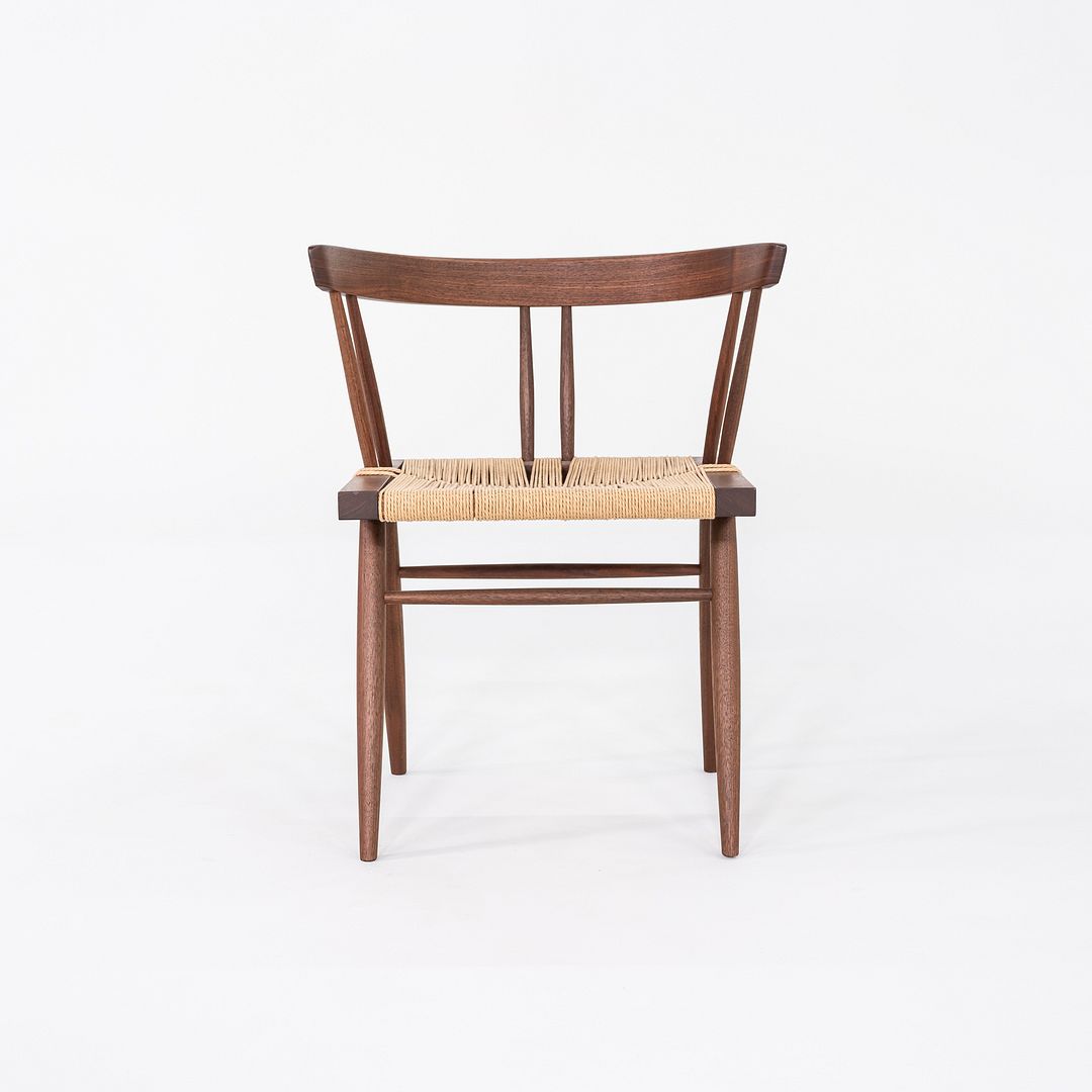 2014 Set of Six Mira Nakashima Grass Seated Dining Chairs in Black Walnut