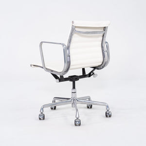 2010s Herman Miller Eames Aluminum Group Management Desk Chair in White Leather 3x Available