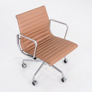 2010s Herman Miller Eames Aluminum Group Management Desk Chair in Brown Leather