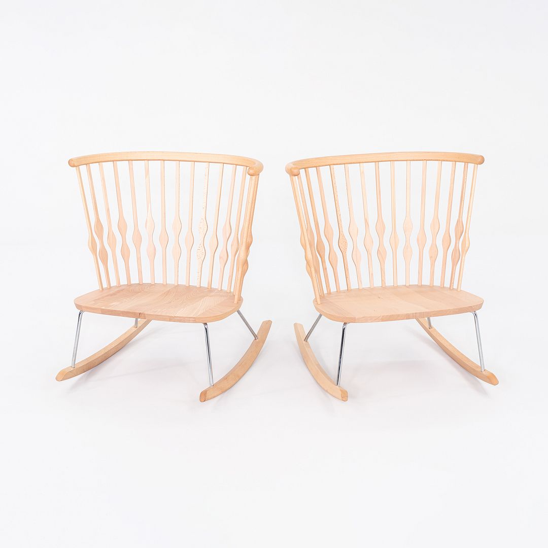 2010s Pair of Patricia Urquiola for Andreu World Nub Rocking Arm Chair in Beech