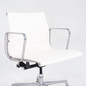 2010s Herman Miller Eames Aluminum Group Management Desk Chair in White Leather 3x Available