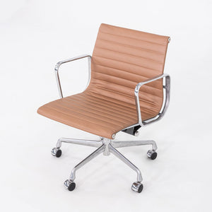 2010s Herman Miller Eames Aluminum Group Management Desk Chair in Brown Leather