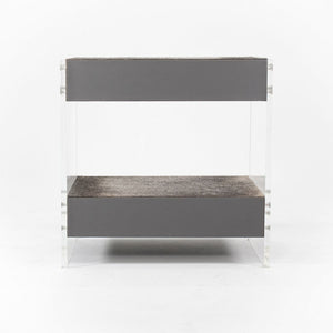 2020 Pair of Aiden Bedside Chests / Nightstands / Cabinets by Interlude Home in Hair on Hide and Acrylic