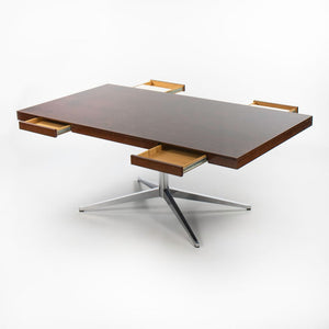 1960s Florence Knoll Partners Desk, Model 2485 in Brazilian Rosewood and Chrome