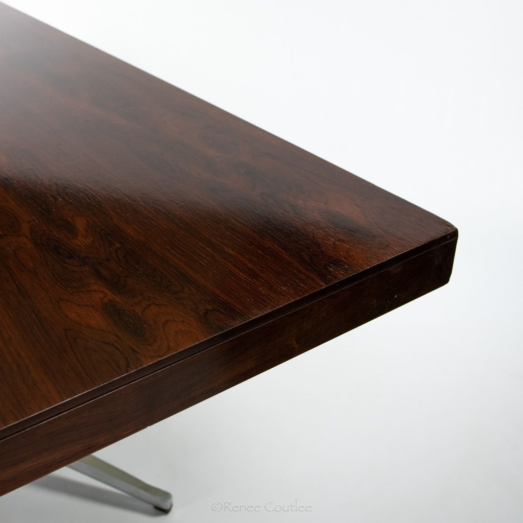 1960s Florence Knoll Partners Desk, Model 2485 in Brazilian Rosewood and Chrome