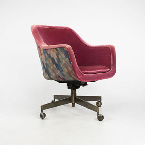 1970s Bucket Desk Chair by Ward Bennett for Brickel Associates in Bronze and Fabric