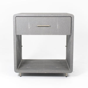 2020 Pair of Interlude Home Alma Bedside Cabinets in Grey Leather