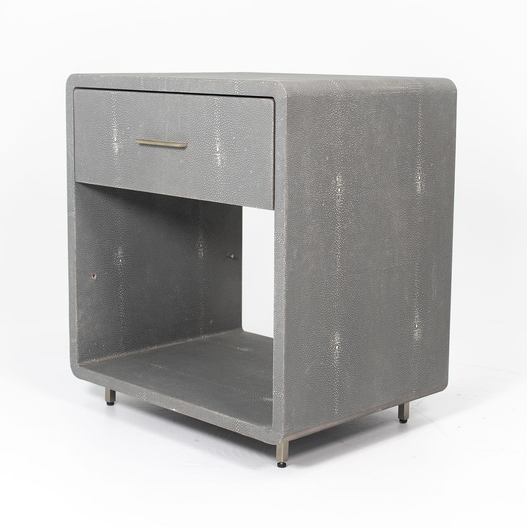 2020 Pair of Interlude Home Alma Bedside Cabinets in Grey Leather