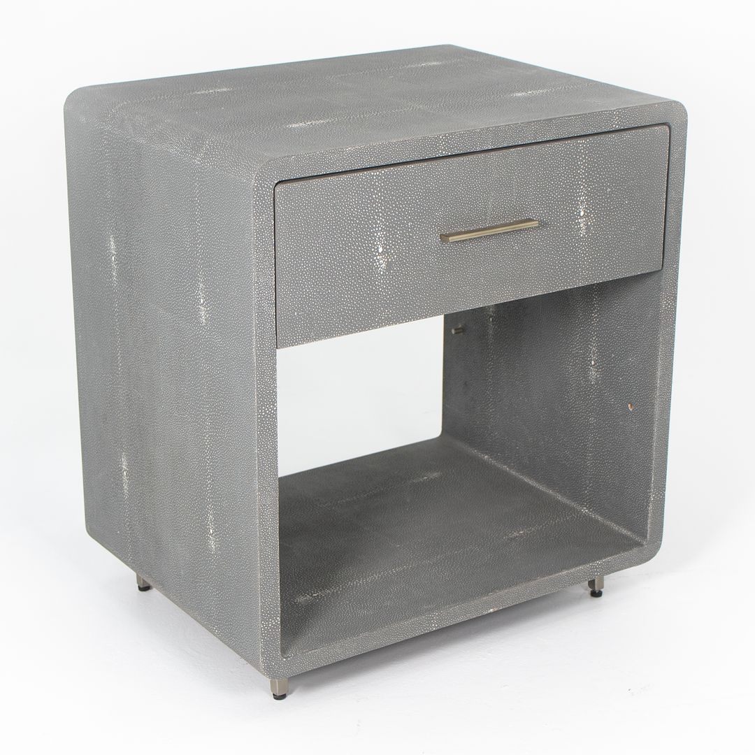 2020 Pair of Interlude Home Alma Bedside Cabinets in Grey Leather