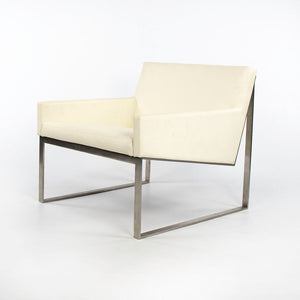 2010s B.3 Lounge Chair by Fabien Baron for Bernhardt Design in White Leather and Stainless