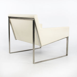 2010s B.3 Lounge Chair by Fabien Baron for Bernhardt Design in White Leather and Stainless