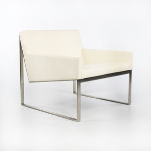 2010s B.3 Lounge Chair by Fabien Baron for Bernhardt Design in White Leather and Stainless