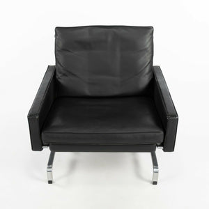 2010 Pair of Poul Kjaerholm for Fritz Hansen PK31 Easy Lounge Chair Black Leather