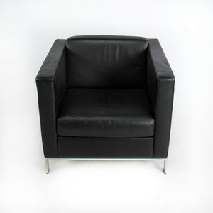 2010s Lord Norman Foster for Walter Knoll Model 500 Black Leather Arm Lounge Chair