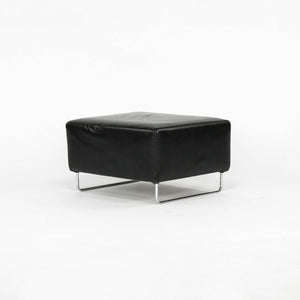 SOLD B&B Italia Diesis Black Leather Ottoman by Antonio Citterio and Paulo Nava