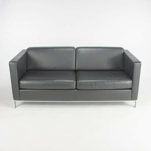 Lord Norman Foster Model 500 Black Leather 2 Seat Settee Sofa for Walter Knoll