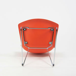 SOLD Harry Bertoia for Knoll Studio Molded Plastic Side Shell Chair Chrome Base Orange/Red