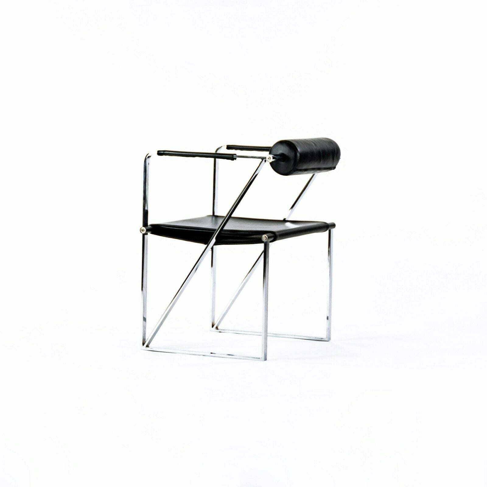 SOLD 1982 Rare Mario Botta Chrome Postmodern Seconda Chair for Alias Furniture of Italy