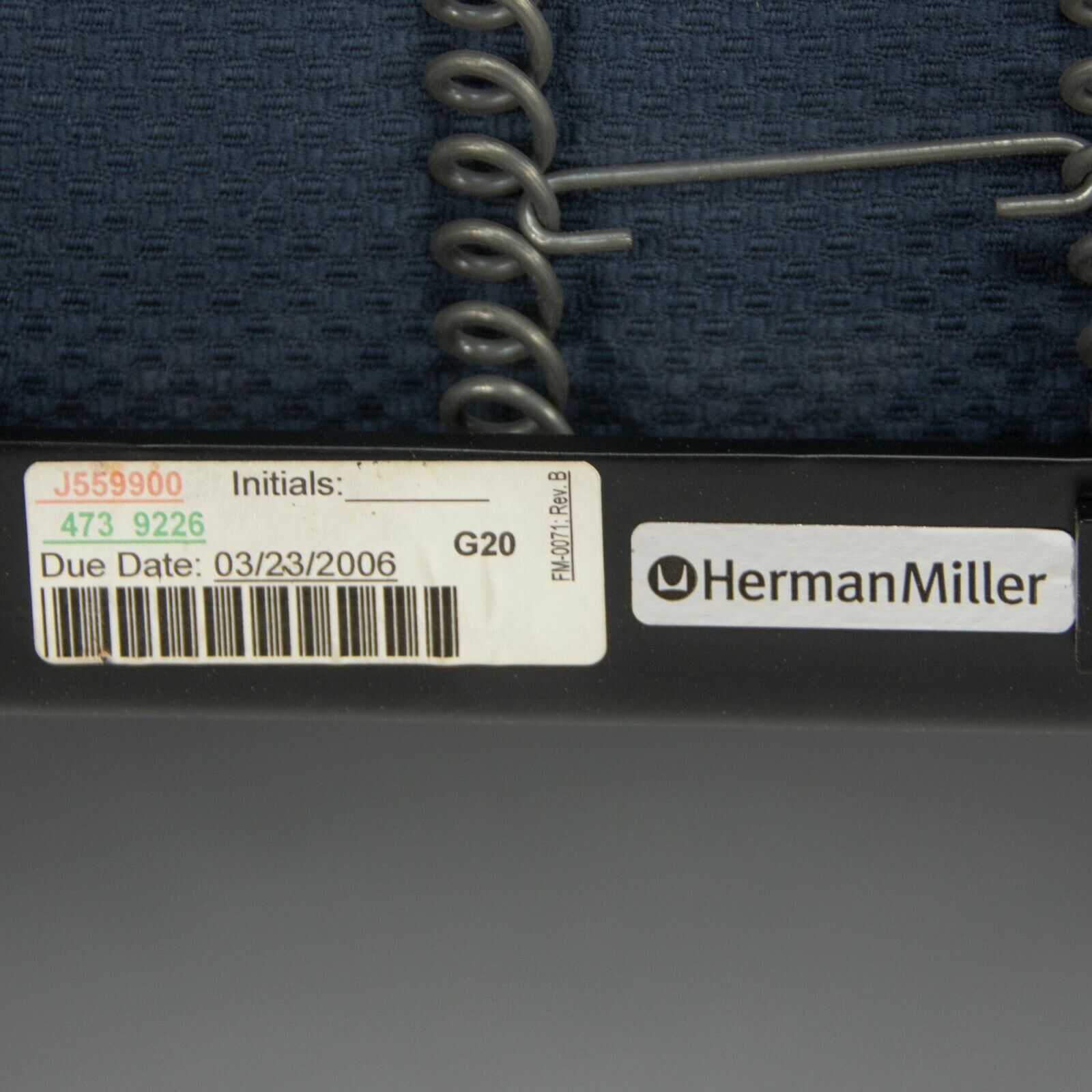 2006 Herman Miller by Ray and Charles Eames Sofa Compact Blue Fabric Upholstery