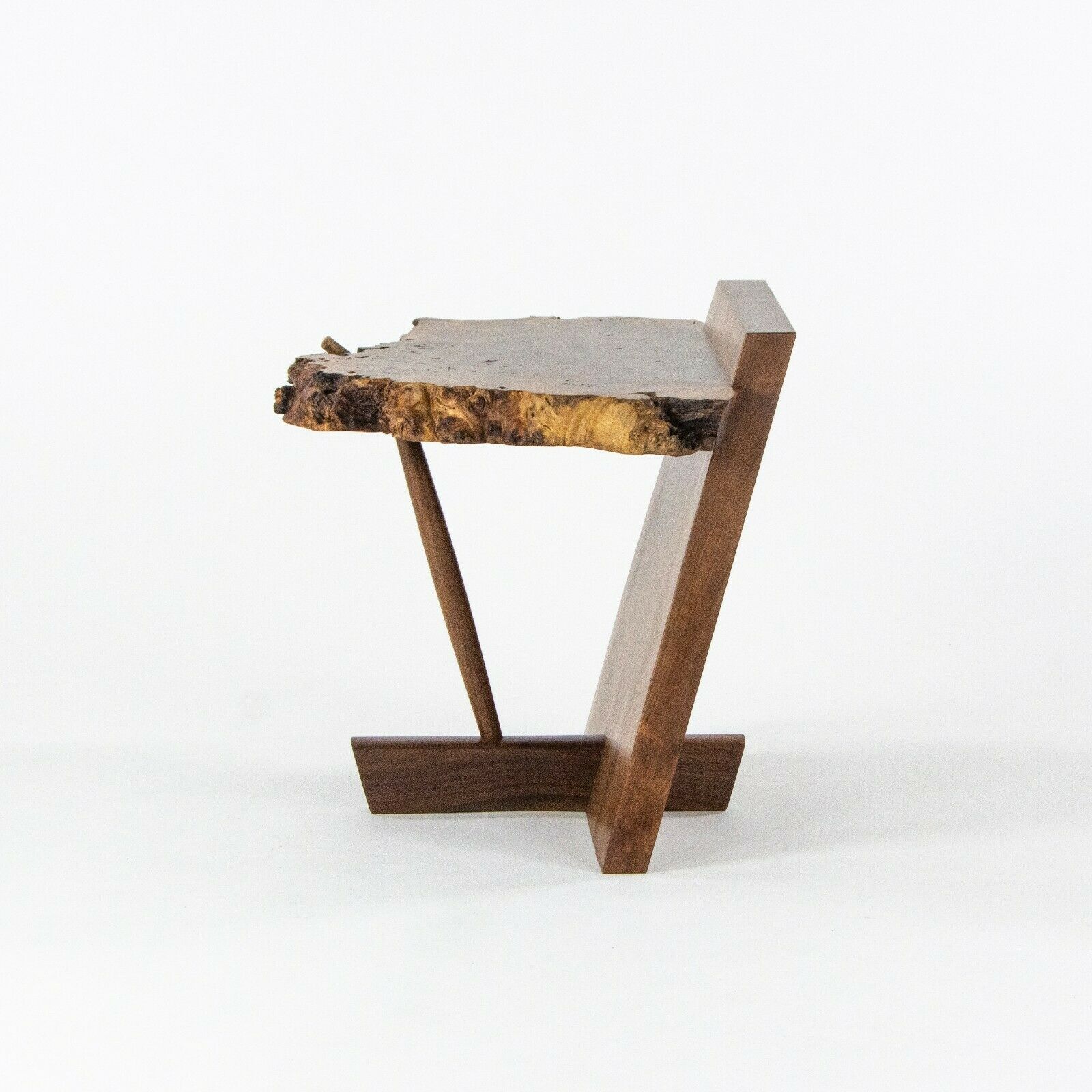 SOLD Mira Nakashima George Nakashima Woodworker Claro Walnut Burl Kevin End Table