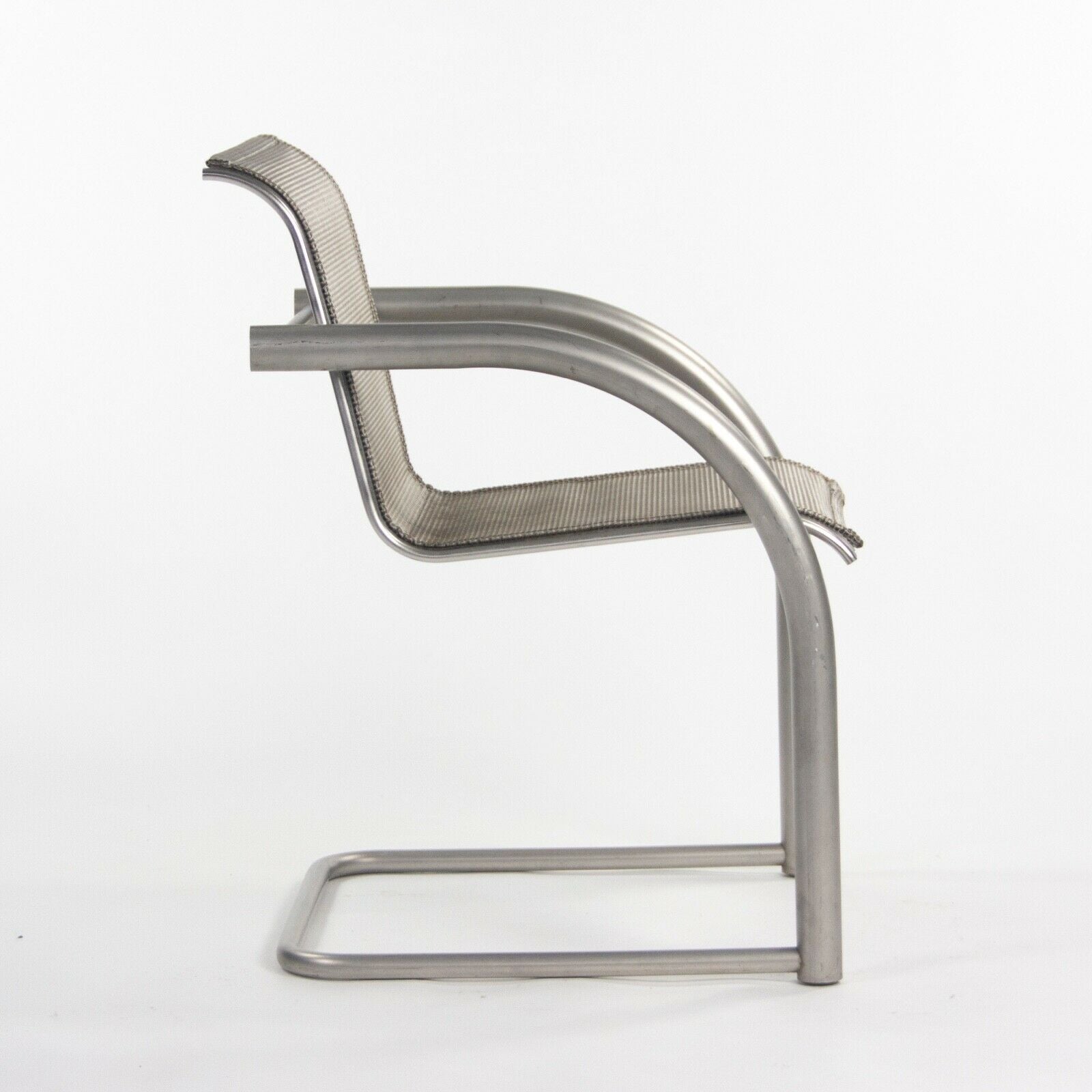 2001 Prototype Richard Schultz 2002 Collection Stainless Mesh Cantilever Dining Chair