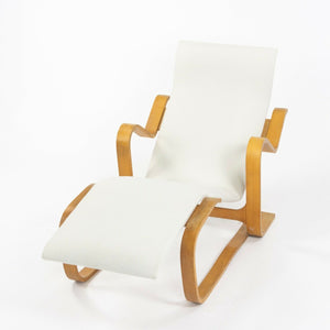 1960s Marcel Breuer for Knoll Isokon Chaise Lounge Chair New White Upholstery