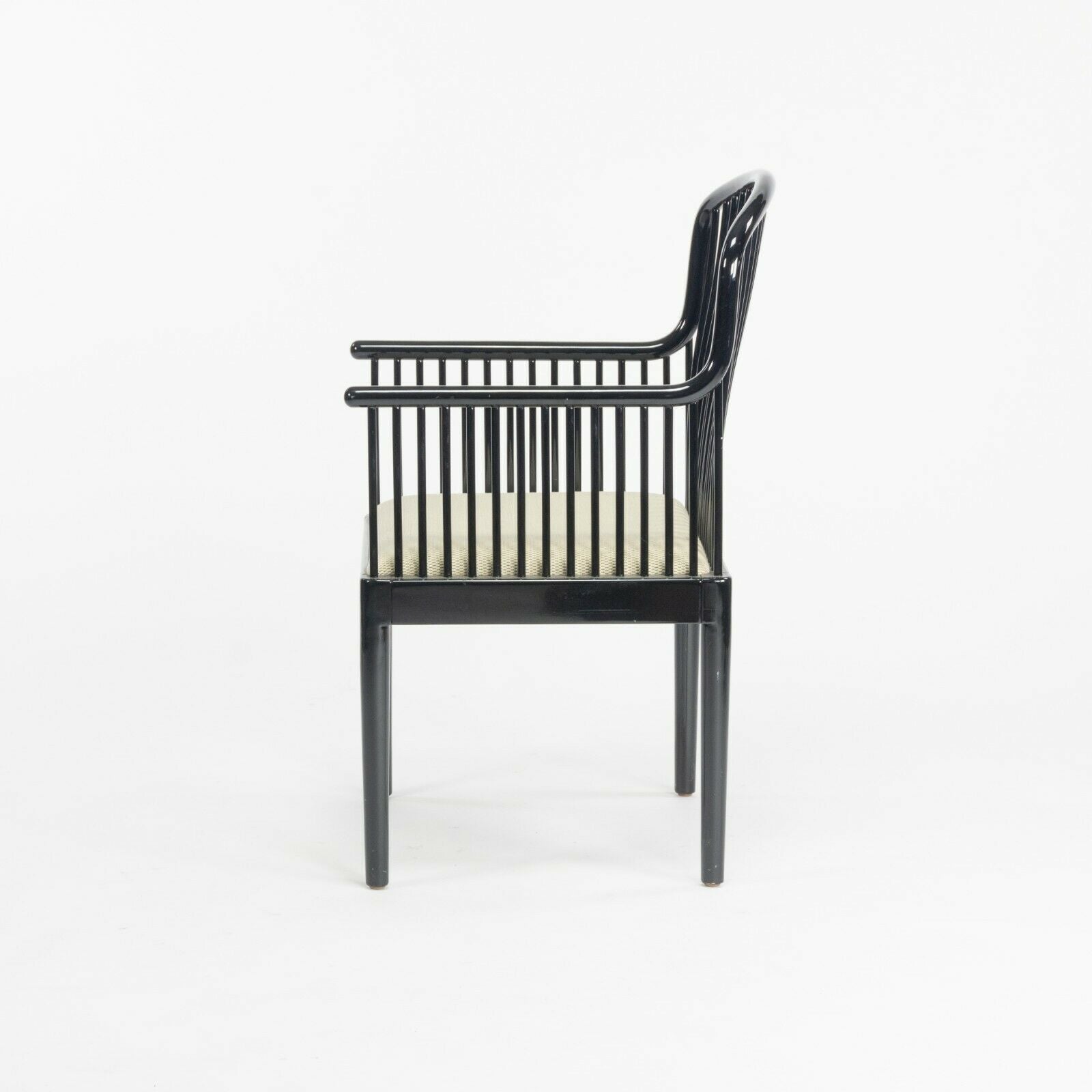 SOLD C. 1985 Pair of Black Lacquer Andover Chairs by Davis Allen for Stendig in Italy