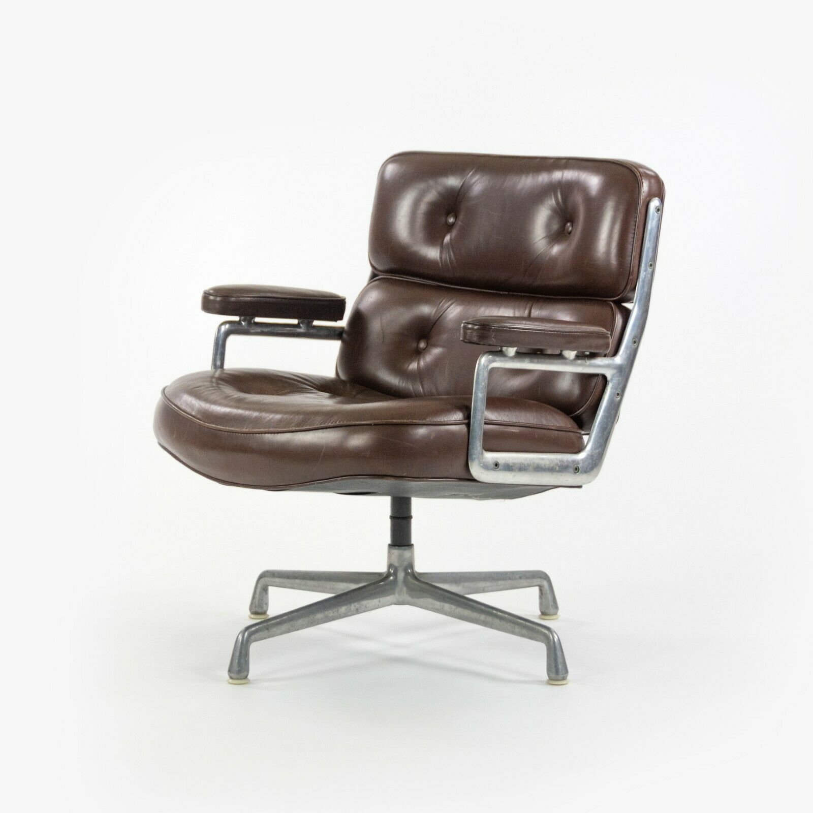 SOLD 1970s Herman Miller Charles Ray Eames Time Life Chair Brown Leather Desk Chair