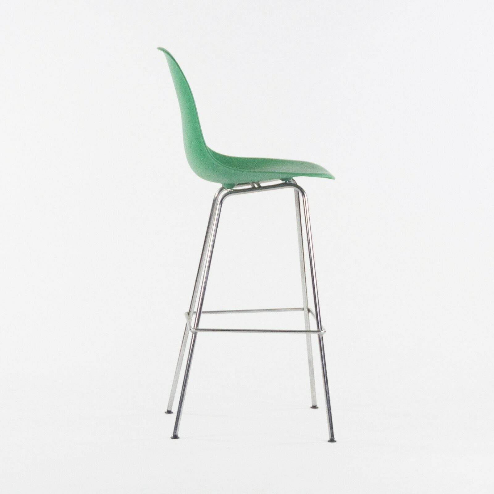 SOLD Ray and Charles Eames Herman Miller Molded Shell Bar Stool Chair Kelly Green