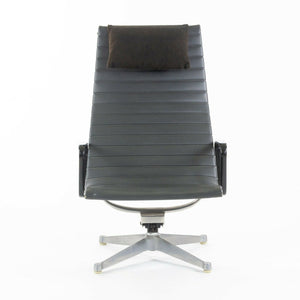 SOLD 1961 Pair of Herman Miller Eames Aluminum Group Lounge Chairs Charcoal Naugahyde