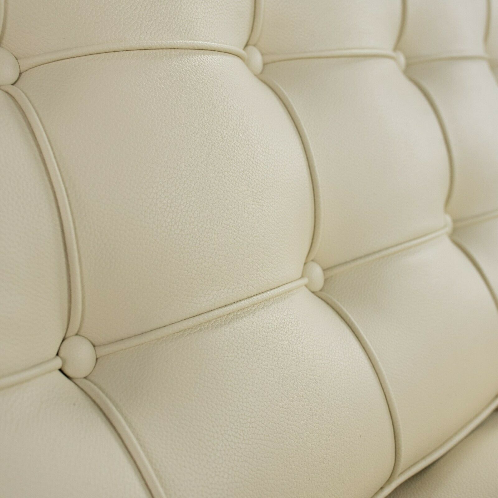 SOLD 2021 Mies Van Der Rohe for Knoll Barcelona Lounge Chair in Ivory / Creme Leather