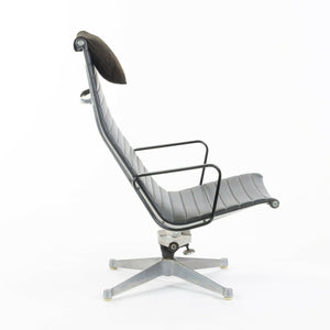 SOLD 1961 Pair of Herman Miller Eames Aluminum Group Lounge Chairs Charcoal Naugahyde