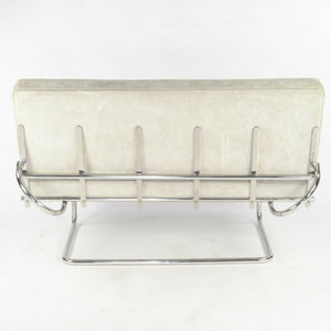 1980s Marcel Breuer for Tecta Gray Suede F40 Settee / Sofa Made in Germany