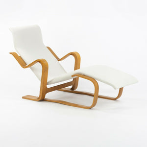 1960s Marcel Breuer for Knoll Isokon Chaise Lounge Chair New White Upholstery