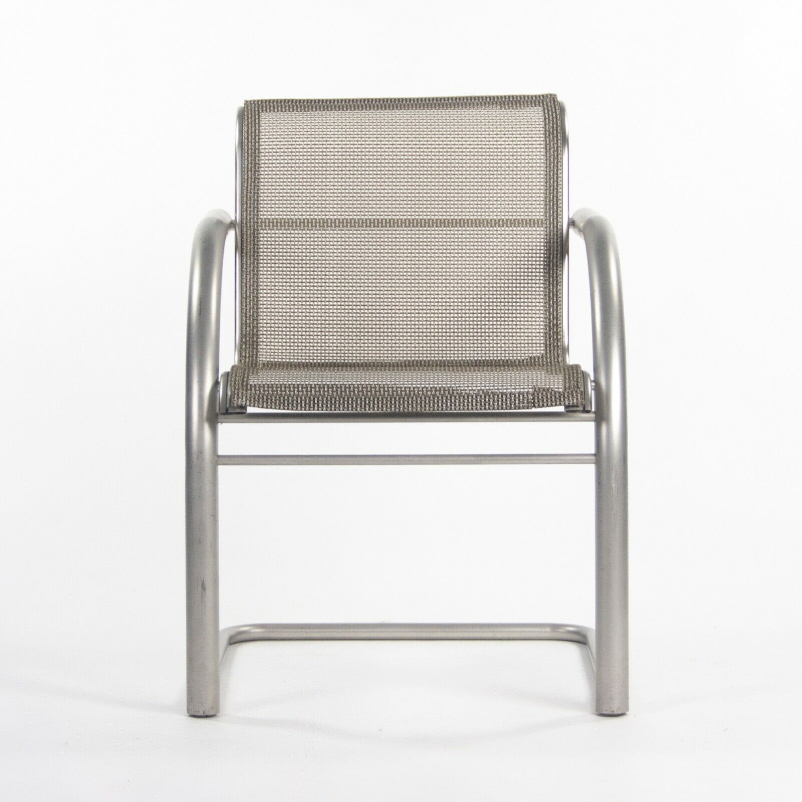 2001 Prototype Richard Schultz 2002 Collection Stainless Mesh Cantilever Dining Chair