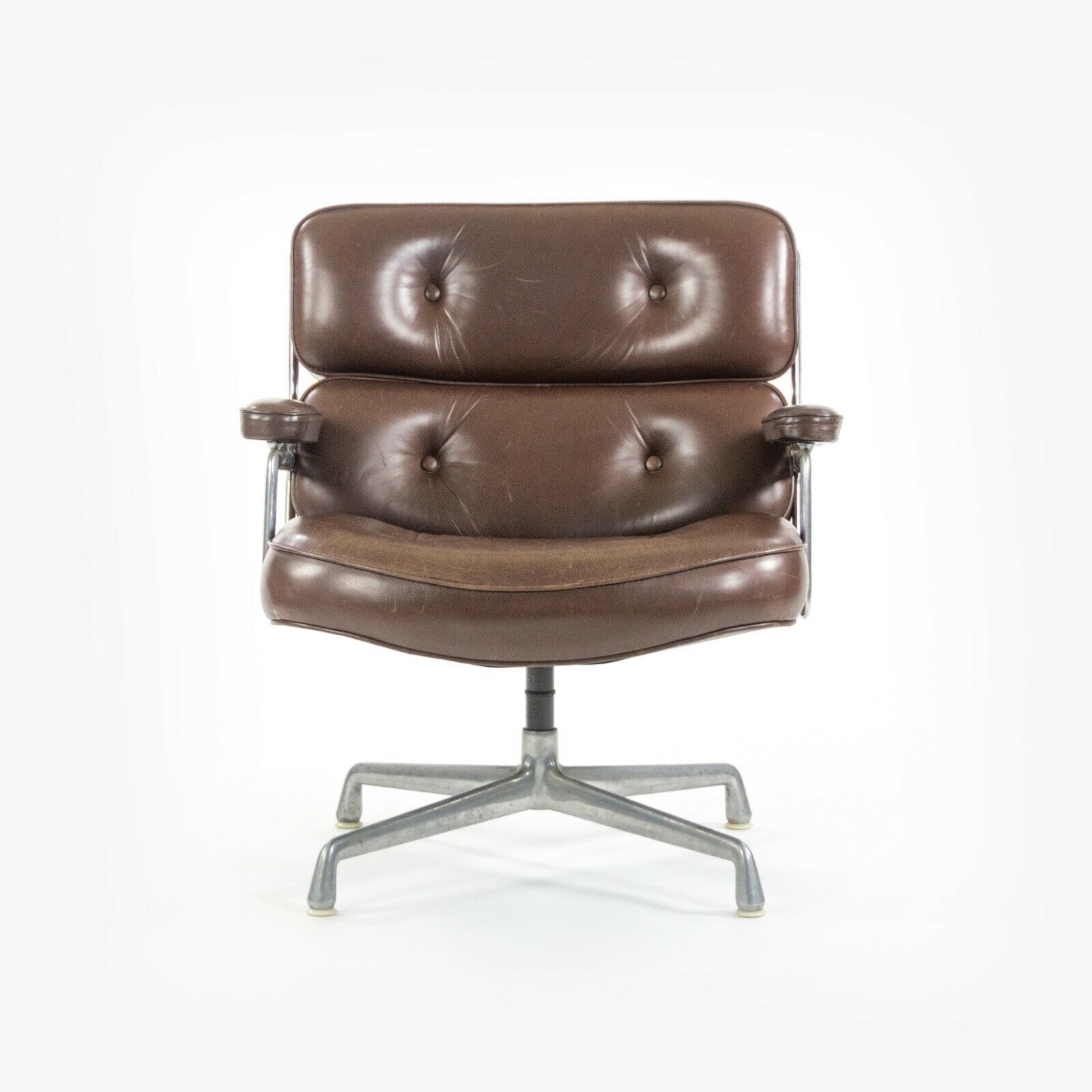 SOLD 1970s Herman Miller Charles Ray Eames Time Life Chair Brown Leather Desk Chair