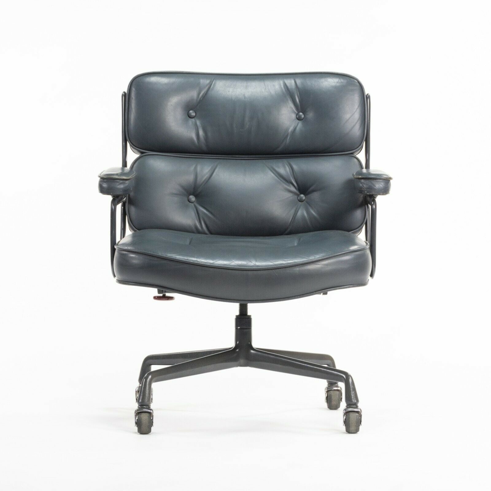 SOLD 1984 Herman Miller Eames Dark Blue Leather Time Life Executive Office Desk Chair