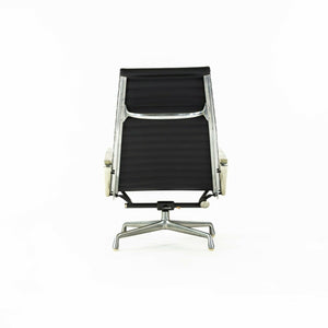 SOLD 1978 Herman Miller Eames Aluminum Group Lounge Chair in Smooth Black Leather