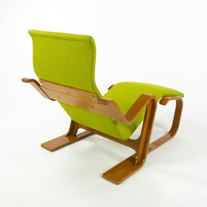 SOLD 1960s Marcel Breuer for Knoll Isokon Chaise Lounge Chair in Green Upholstery