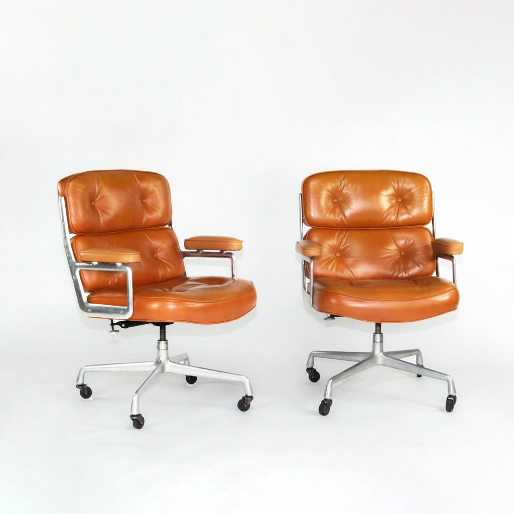 SOLD 1978 Herman Miller Eames Time Life Desk Chair in Cognac Leather Multiple Available