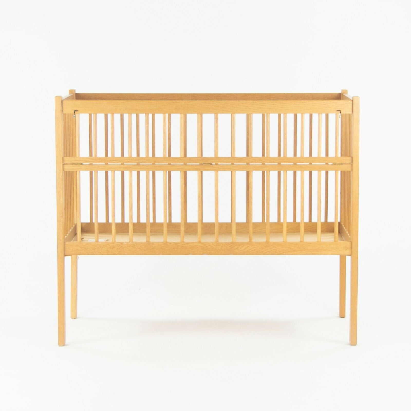 SOLD Custom & Handmade Charles Webb Design of Cambridge MA Oak Baby Crib Mid Century