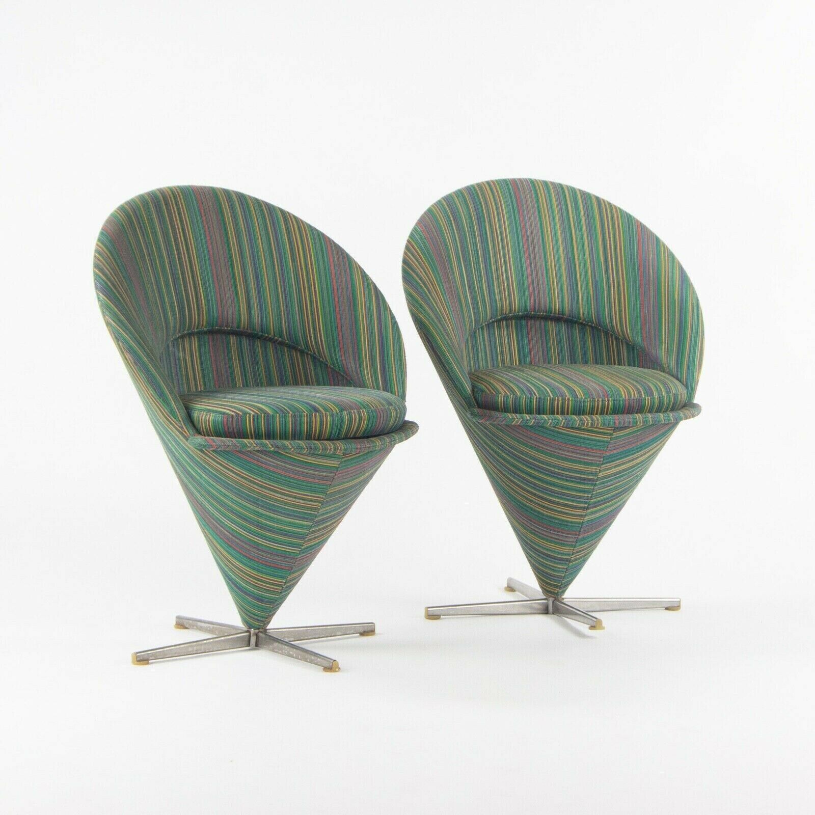 1960s Pair of Verner Panton Cone Chairs Made in Denmark for Plus-Linje Vitra