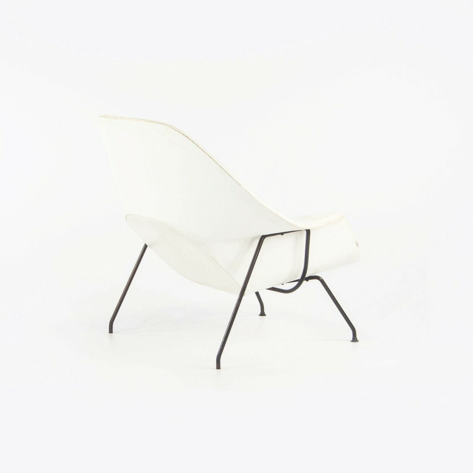 1960s Eero Saarinen for Knoll Womb Chair with Original White Vinyl Upholstery