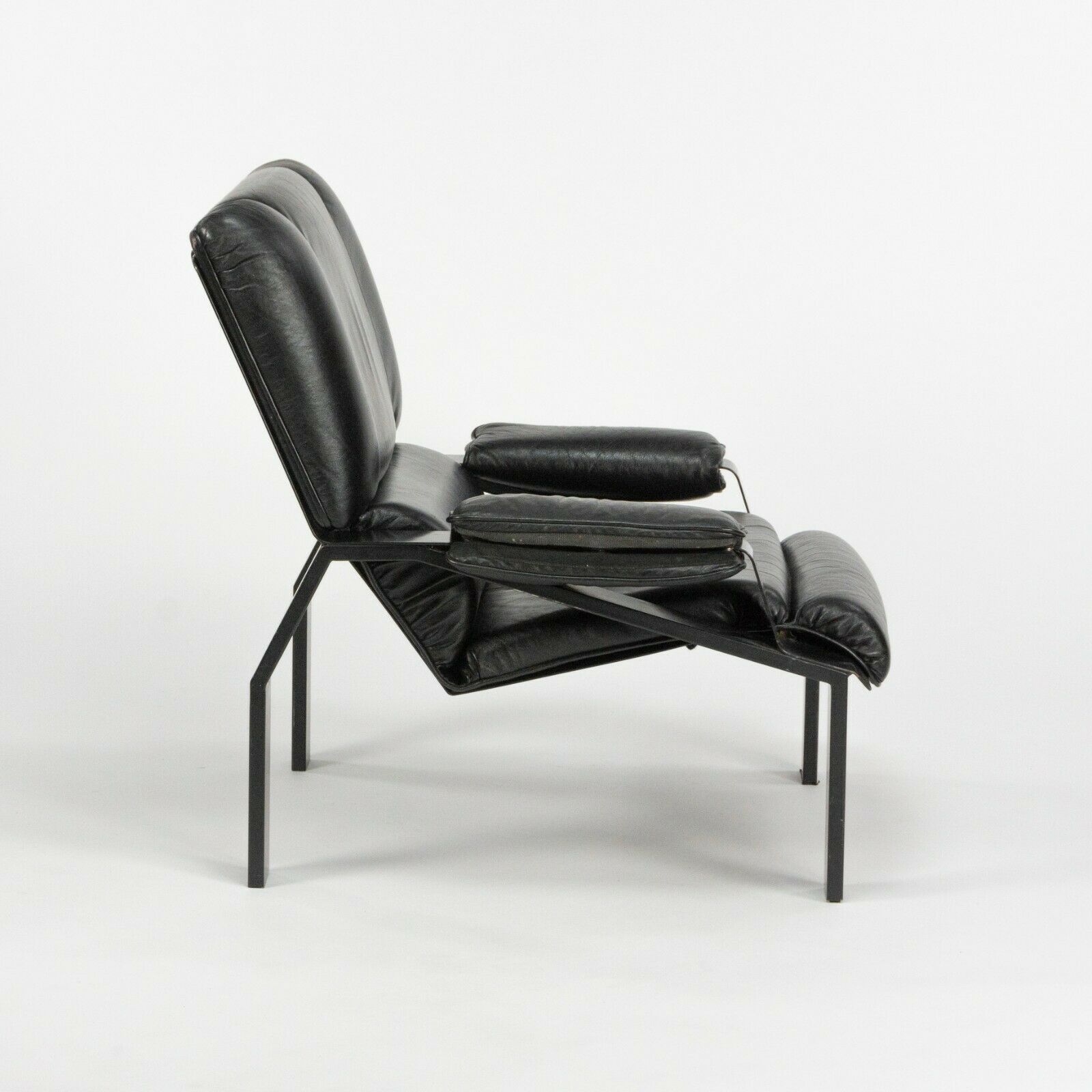 1964 Joe Colombo for Bieffeplast LEM Black Leather Lounge Chair 1x Available