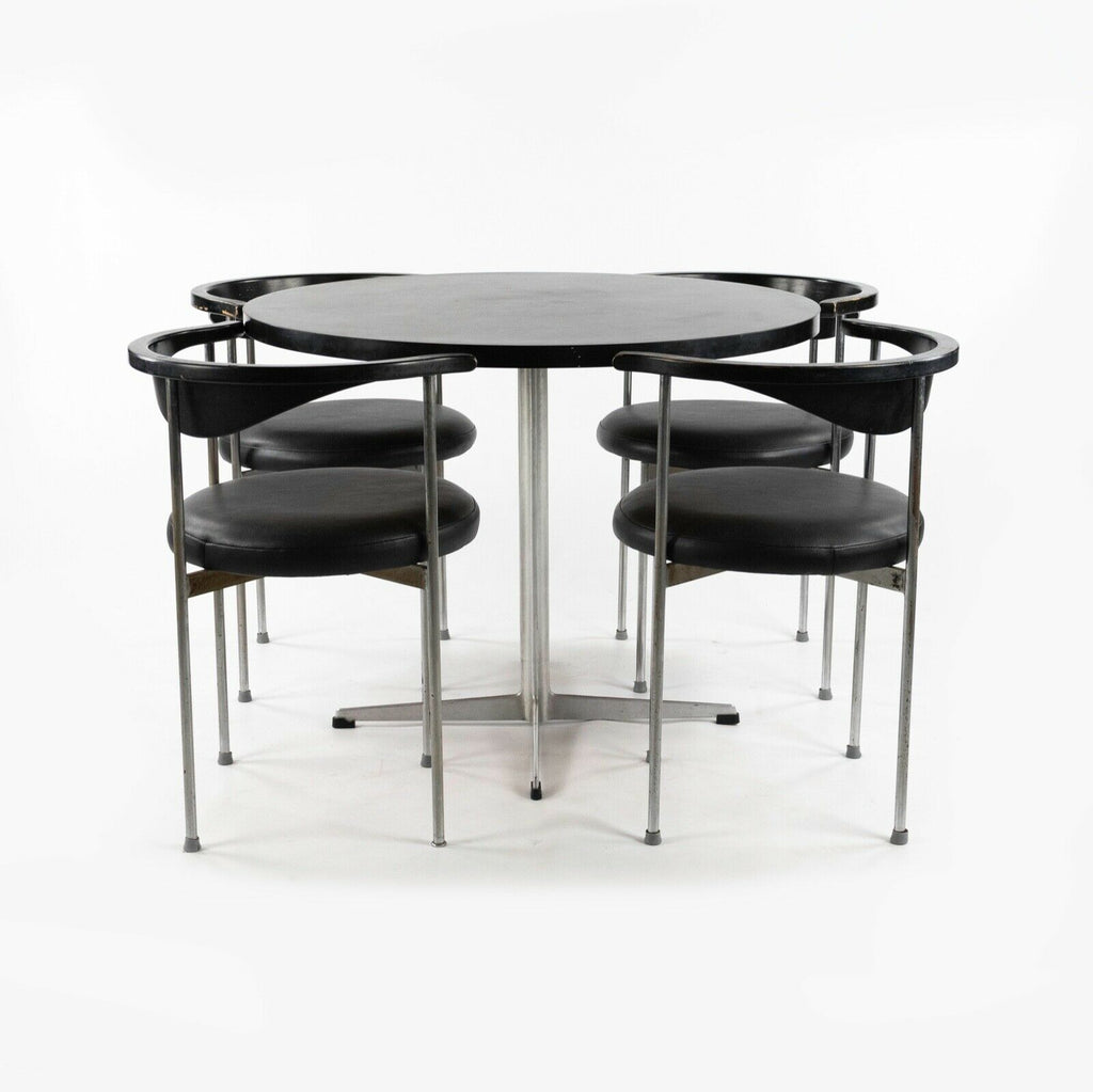 1963 Frederik Sieck for Fritz Hansen 3200 Dining Chairs + Arne Jacobsen A623 Dining Table