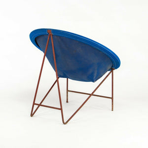 SOLD 1950s Blue Canvas Modern Hoop Chair by Hedstrom of Alabama