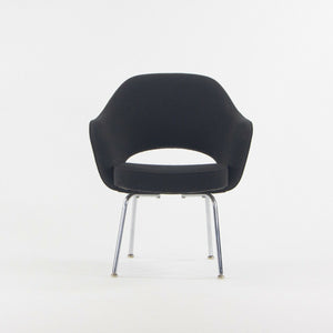 1960s Eero Saarinen Knoll International Black Fabric Executive Arm Dining Chair